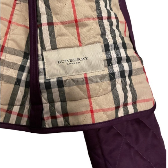 Burberry Quilted purple double zip jacket - Picture 5 of 14